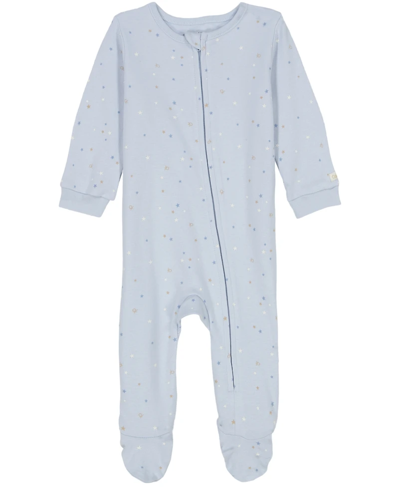 Calvin Klein Baby Boys Printed Knit Footed Zip-up Coverall
