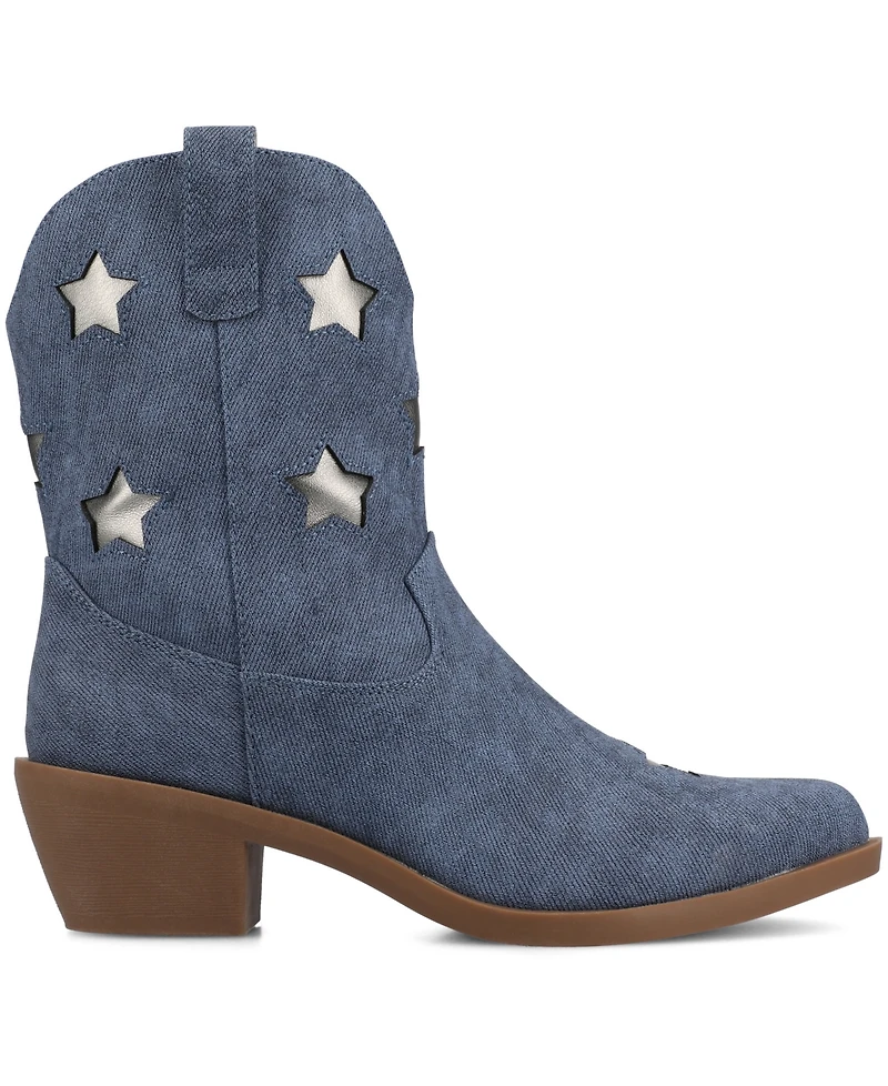 Journee Collection Women's Underwood Cuban Heel Casual Comfort Ankle Booties