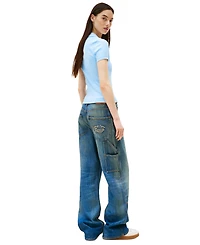 Tommy Jeans Women's Slim-Fit Ribbed Polo Shirt