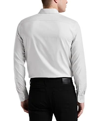 Perry Ellis Men's Slim Fit Long Sleeve Button-Front Dobby Cotton Shirt