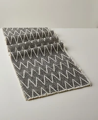 Tableau Black Zig Zag Runner, 72" x 14"
