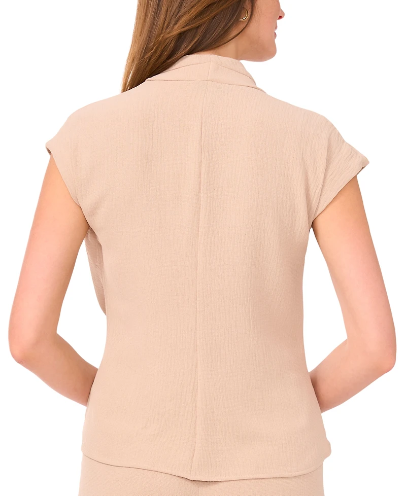 Sam & Jess Women's Solid-Color Wrap-Front Top