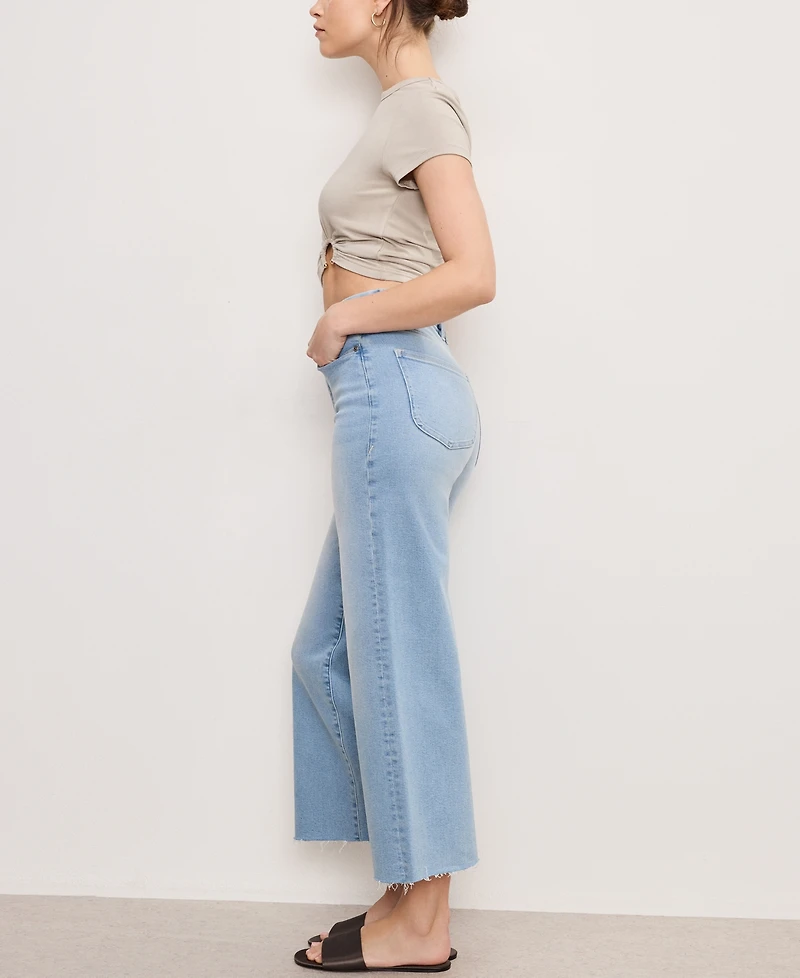 Good American Women's Waist Palazzo Crop Light Compression Jeans