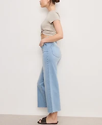 Good American Women's Waist Palazzo Crop Light Compression Jeans