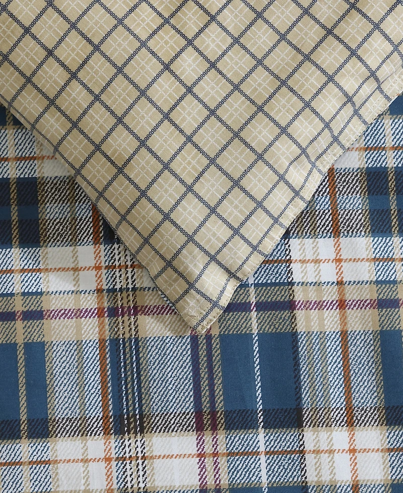 Eddie Bauer Port Gamble Cotton Reversible 3 Piece Duvet Cover Set