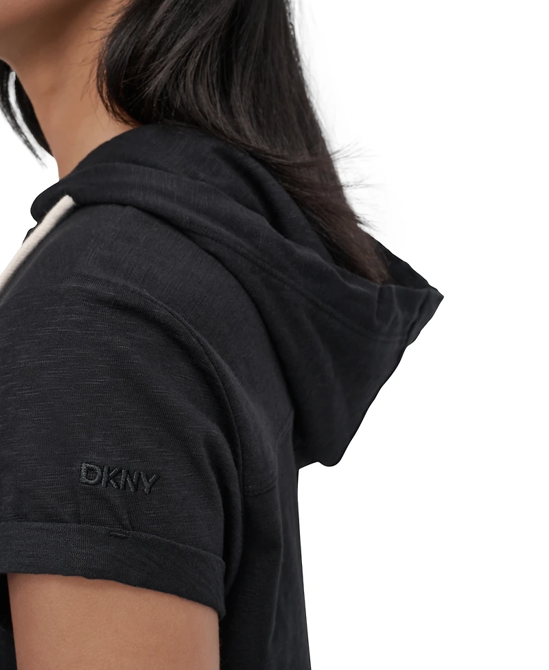 Dkny Sport Women's Roll-Sleeve Hooded Sneaker Dress