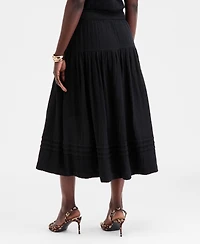 On 34th Women's Cotton Gauze Tiered Midi Skirt