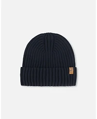 Deux par Deux Kids Unisex Cuffed Knit Hat Black - Toddler|Child