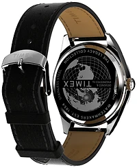 Timex Men's Analog Black Leather Strap Watch, 41mm
