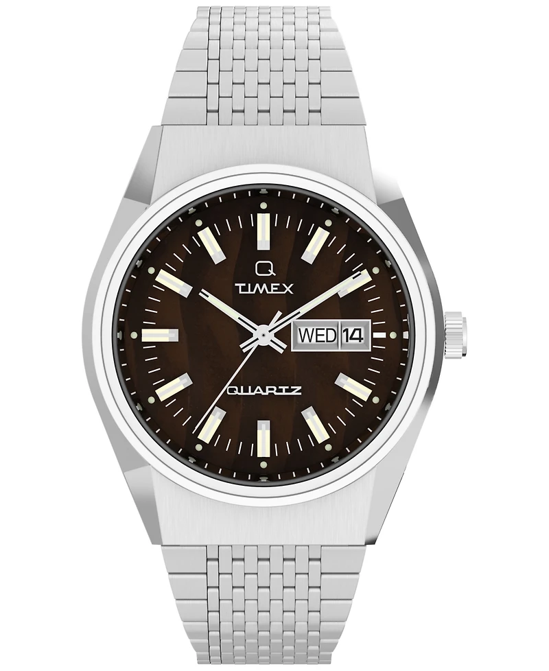 Timex Men's Analog Silver-Tone Stainless Steel Watch, 38mm
