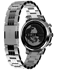Timex Men's Analog Silver-Tone Stainless Steel Watch, 45mm