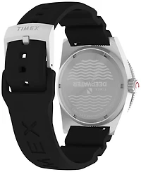 Timex Men's Analog Black Rubber Strap Watch, 41mm