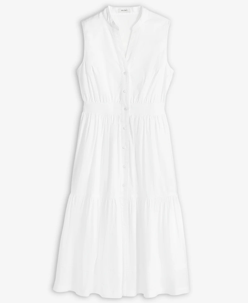 On 34th Women's Sleeveless Tiered Midi Shirtdress, Exclusively at Macy's