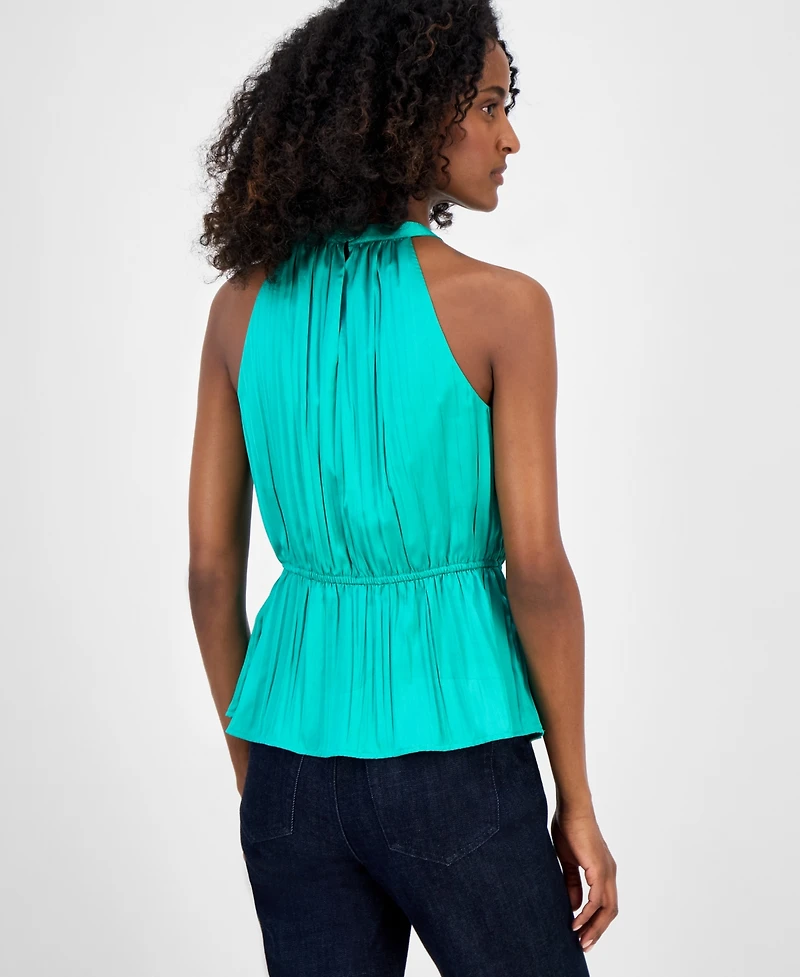 I.n.c. International Concepts Women's Sleeveless Halter Peplum Top, Exclusively at Macy's