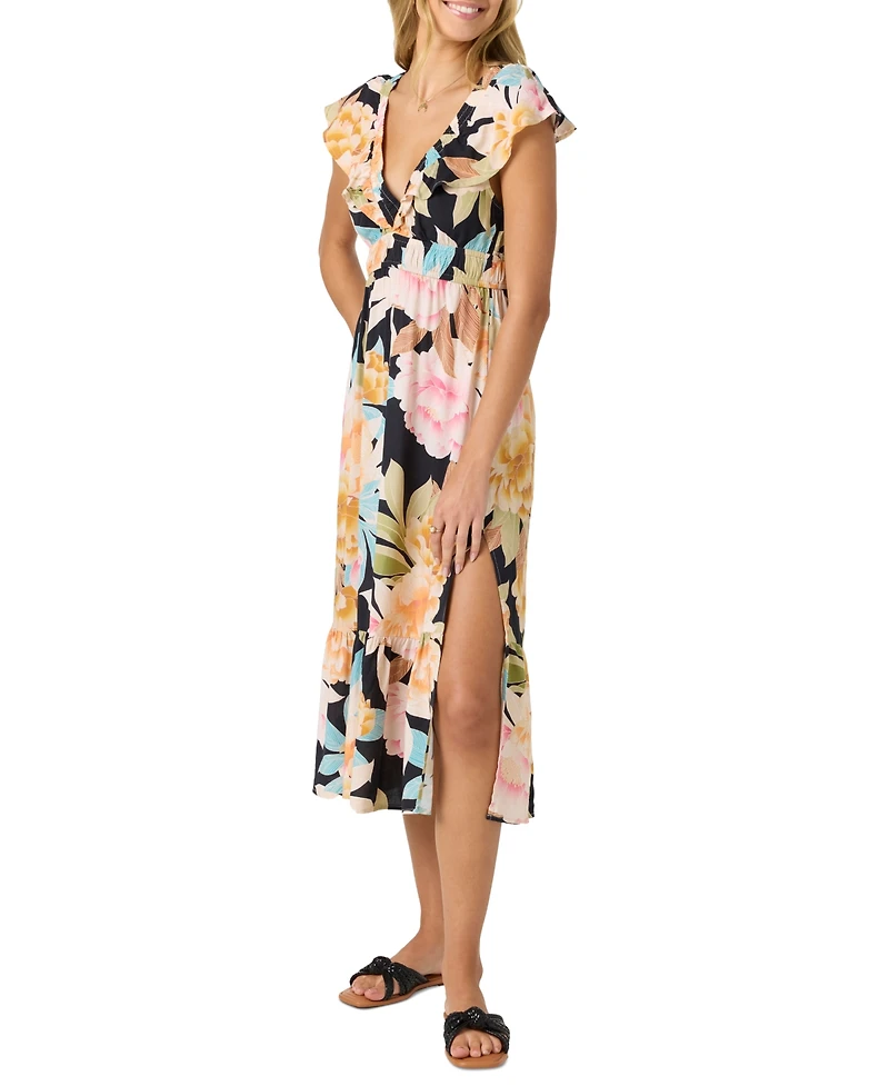 O'Neill Juniors' Zetta Short-Sleeve V-Neck Midi Dress
