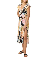 O'Neill Juniors' Zetta Short-Sleeve V-Neck Midi Dress