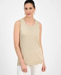 Jm Collection Petite Shine Novelty Sweater Tank Top, Exclusively at Macy's