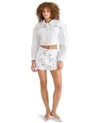 Steve Madden Women's Damiani Barrel-Sleeve Cotton Denim Jacket