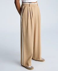 Kenneth Cole Women's Tipped Wide-Leg Pleated Pants