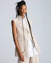 Kenneth Cole Women's Layered Vest With Detachable Front Shirt