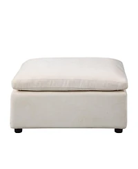 Streamdale Modern Upholstered Square Modular Ottoman for Sectional Sofa,Sectional Sofa Couch, Chenille Beige
