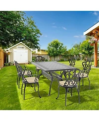 Streamdale 7pc Cast Aluminum Patio Set w/ Cushions