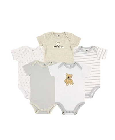 Hudson Baby Boys Unisex Five-Piece Set of Cotton All-in-One Bodysuits