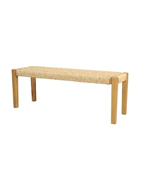 Streamdale Teak Brown Acacia & Faux Rattan Backless Garden Bench