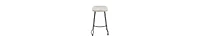 Handcrafted Backless Barstool – Washed Mango Wood Saddle Seat & Metal Base