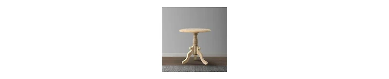 Round Top Side Table – Mango Wood with Intricate Carved Design & Pedestal Base