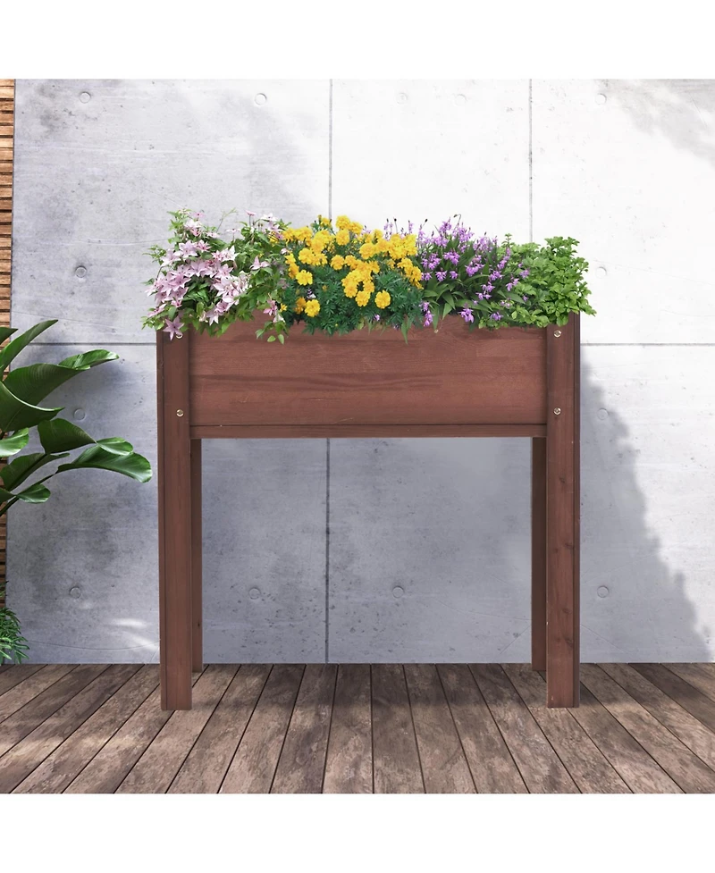 31x31x16" Raised Garden Bed, Elevated Wooden Planter Box