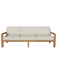 Streamdale Acacia Wood 3-Seater Outdoor Sectional Sofa Set with Ottoman