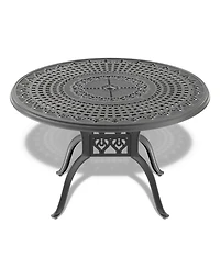 Streamdale 5-Pc Cast Aluminum Dining Set, 4 Swivel Chairs, 47" Round Table