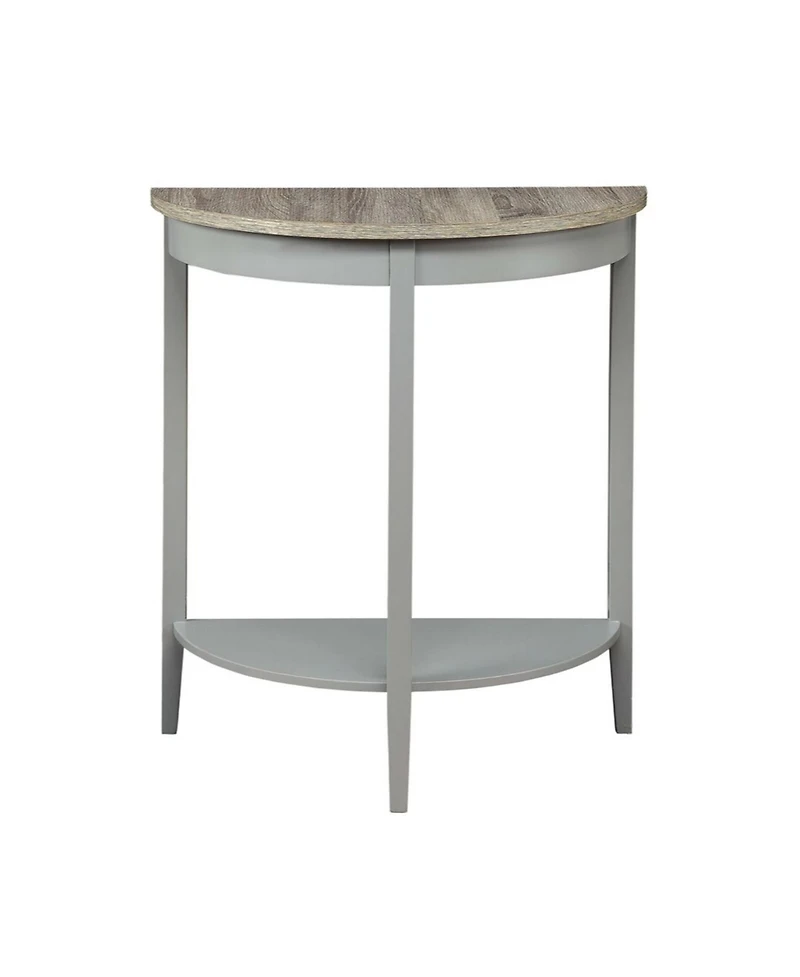 Half-Moon Console Table – Wooden Frame with Lower Storage Shelf