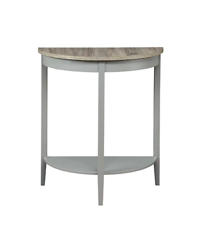 Half-Moon Console Table – Wooden Frame with Lower Storage Shelf