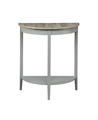 Half-Moon Console Table – Wooden Frame with Lower Storage Shelf