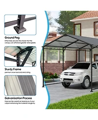 Streamdale 10x15 Metal Carport, Galvanized Steel Roof, Gray