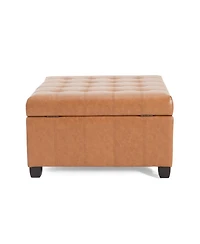Streamdale Tufted Waffle Stitch Storage Ottoman - 31" x 31"