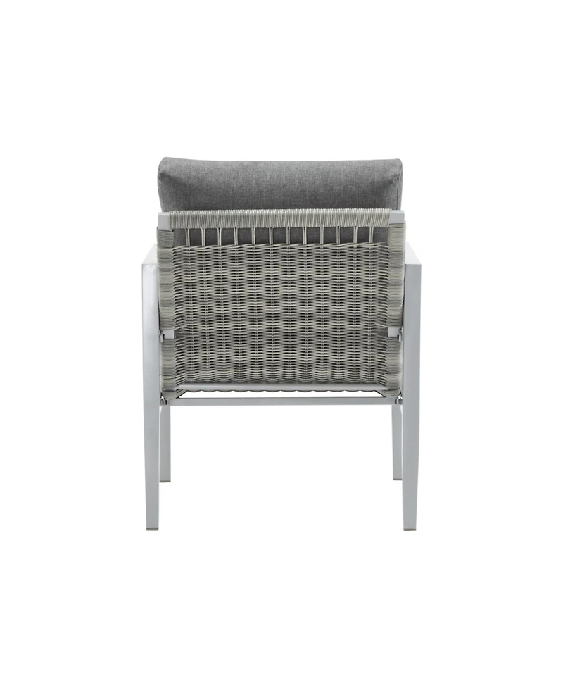 Streamdale Silver aluminum lounge chairs (set of 2) with rope accents and cushions