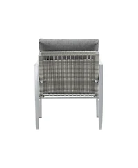 Streamdale Silver aluminum lounge chairs (set of 2) with rope accents and cushions