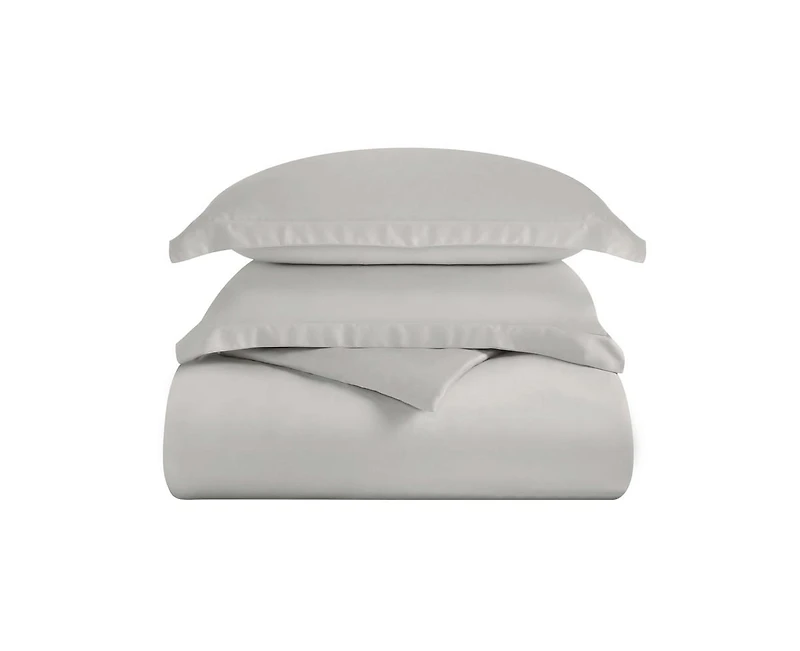 Superior Modal From Beechwood 400 Thread Count Lightweight Cooling Solid Duvet Cover Set, Full/Queen