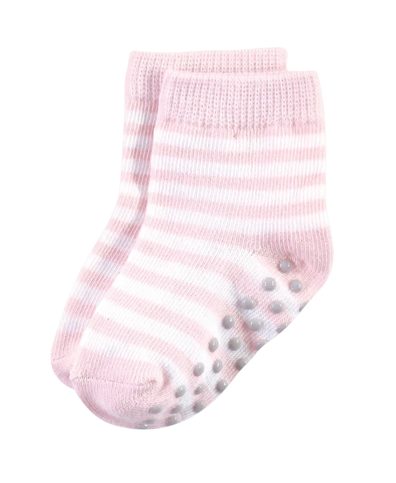 Touched by Nature Baby Girls 12Pk Organic Non Skid Socks