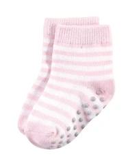 Touched by Nature Baby Girls 12Pk Organic Non Skid Socks