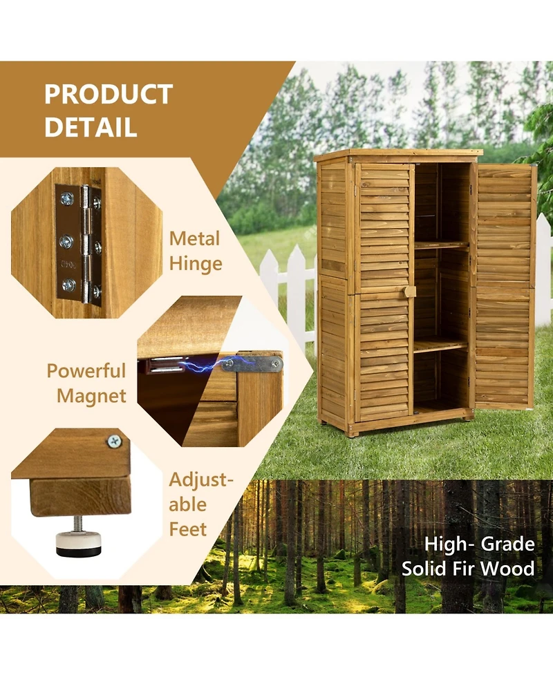 Streamdale Waterproof Outdoor Storage Cabinet with Lock, Shelves, and Vertical Design