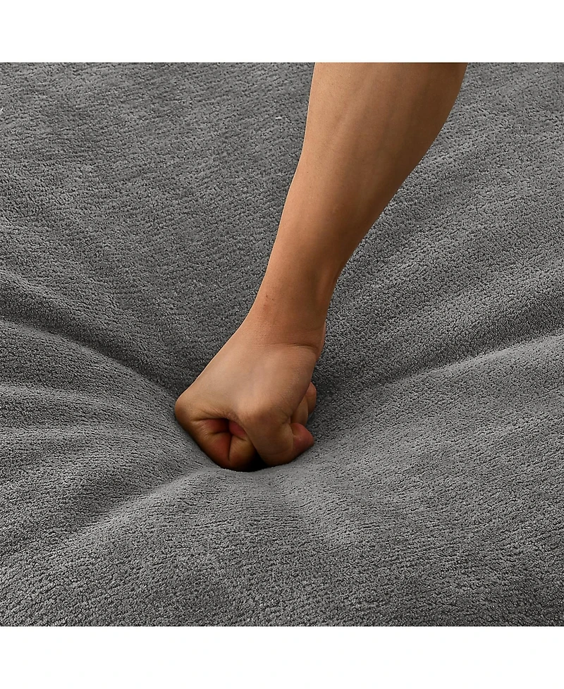 Streamdale Large grey beanbag sofa with pillow & ottoman