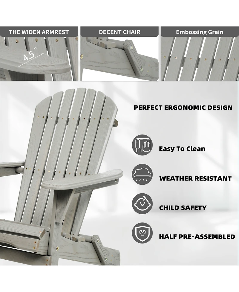 Streamdale 2 Wooden Folding Adirondack Chairs