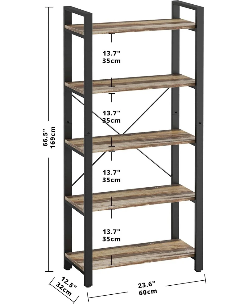 Bookshelf 5-Tier Ladder Shelf 110 lbs