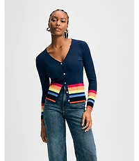 Isaac Mizrahi Women's Striped Cardigan