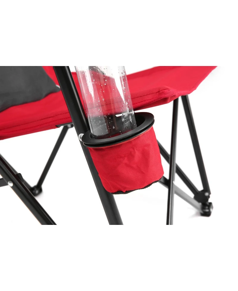Streamdale High-back, heavy-duty lawn chair, 250lbs, Portable, collapsible, Cup holder, Red