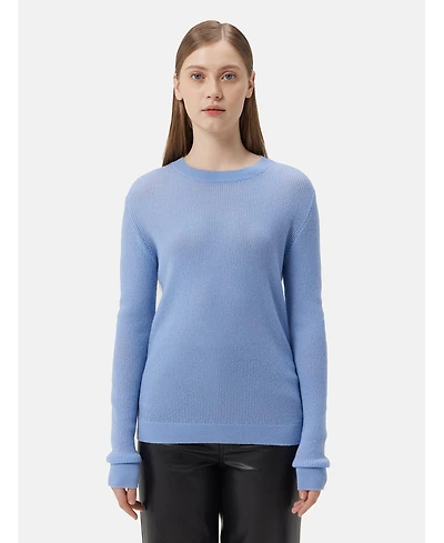 Gobi Cashmere Women's Ajour-Knit Crewneck Sweater